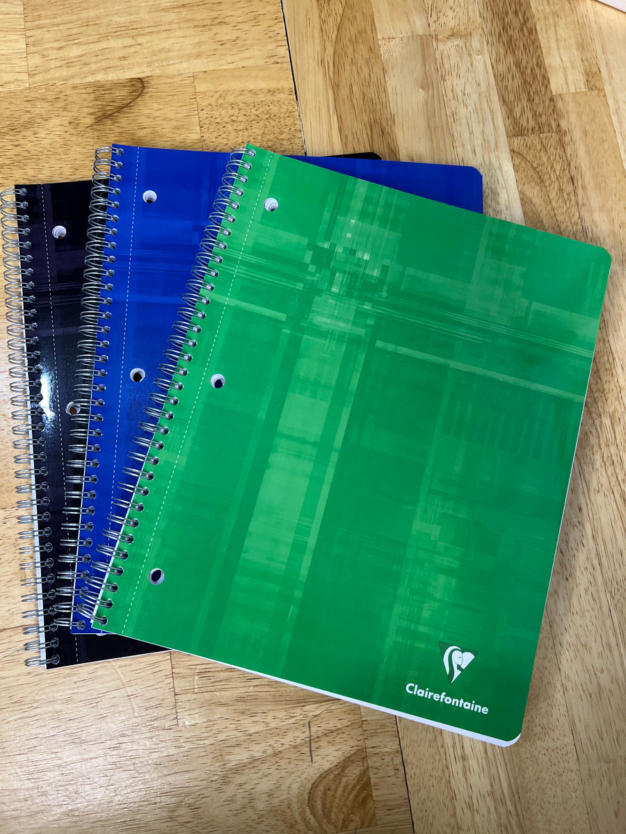 Clairefontaine Classic Wirebound Notebooks 8 1/4 in. x 11 3/4 in. ruled  with margin 50 sheets colors may vary