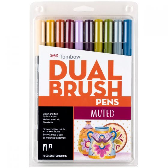 Tombow Dual Brush Pen Art Markers, Pastel, 6-Pack