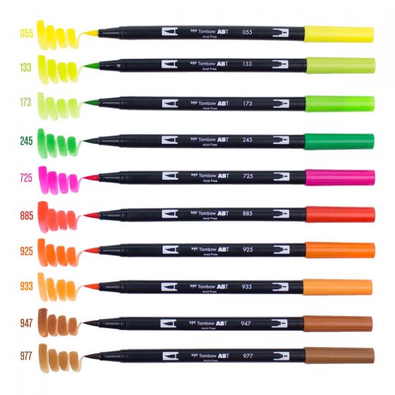 Tombow ABT Dual Brush Pen 6set, Pastel Colors