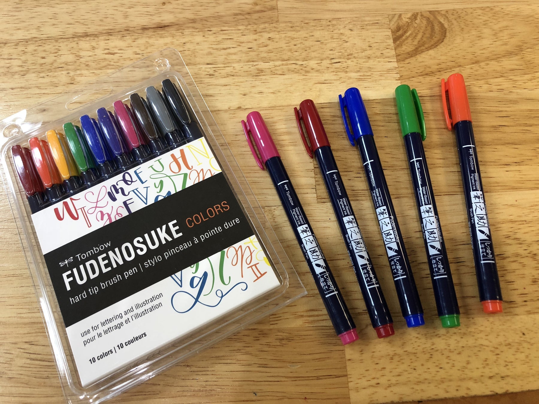 Tombow Fudenosuke Brush Pen Set of 10 Colors